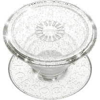 PopSockets Grip with Swappable Top for Cell Phones, PopGrip Sparkle Clear