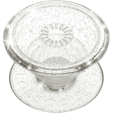 PopSockets Grip with Swappable Top for Cell Phones, PopGrip Sparkle Clear