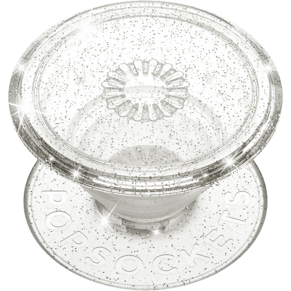PopSockets Grip with Swappable Top for Cell Phones, PopGrip Sparkle Clear