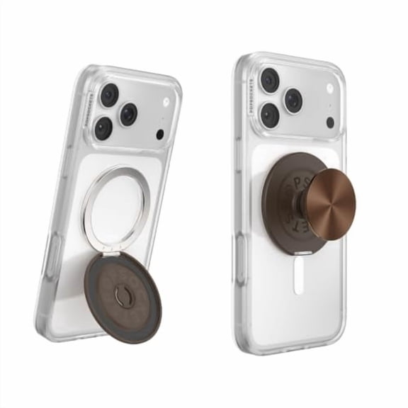 PopSockets Kick-Out Grip for MagSafe, Adjustable Kickstand for Portrait or Landscape, Magnetic Stand, Neutral - Cocoa