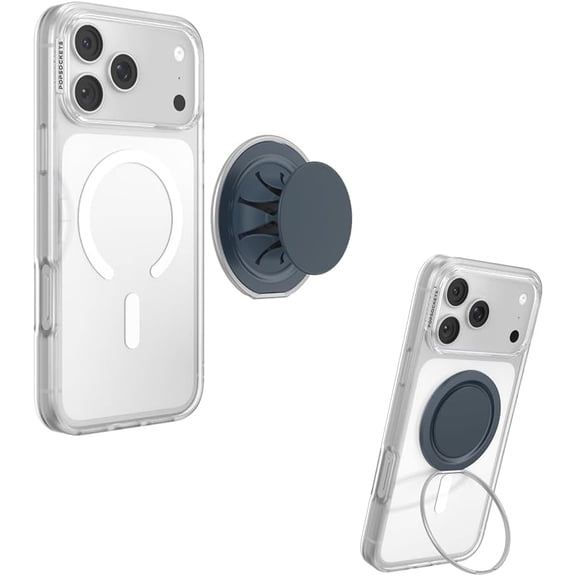 PopSockets Low-Pro Grip for MagSafe Ultra Thin Phone Grip and Stand, Navy Blue - Navy