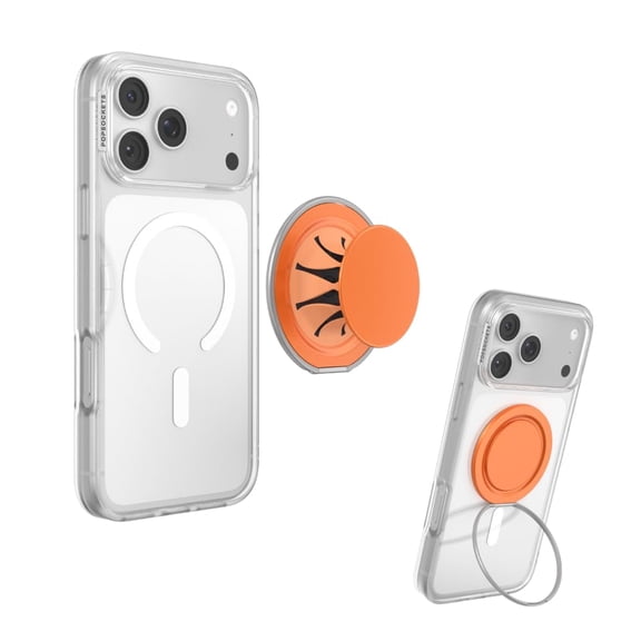 PopSockets Low-Pro Grip for MagSafe Ultra Thin Phone Grip and Stand, Orange - Orange