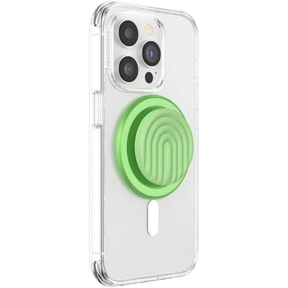 PopSockets Phone Grip for MagSafe, Magnetic Holder, Phone Stand, Neon Green - Matcha Curves