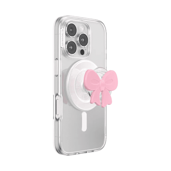 PopSockets Phone Grip for MagSafe, Magnetic Holder, Phone Stand, Pink - Bowtique Blush