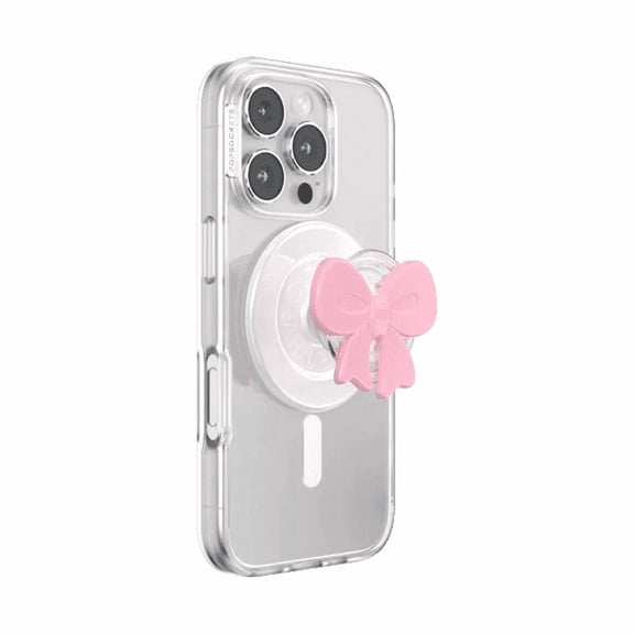 PopSockets Phone Grip for MagSafe, Magnetic Holder, Phone Stand, Pink - Bowtique Blush