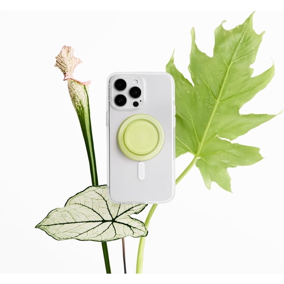 PopSockets Phone Grip for MagSafe, Magnetic Holder, Phone Stand, Neon Green - Chartreuly Translucent