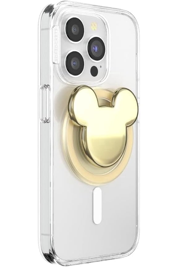 Phone Grip for MagSafe, Magnetic Holder, Phone Stand, Disney - Gold Mickey Head