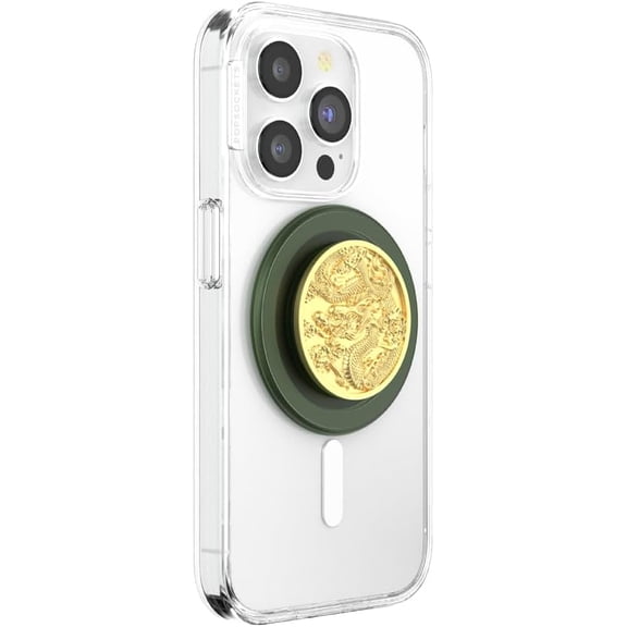 PopSockets Phone Grip for MagSafe, Magnetic Holder, Phone Stand, Enamel - Enamel Dragon