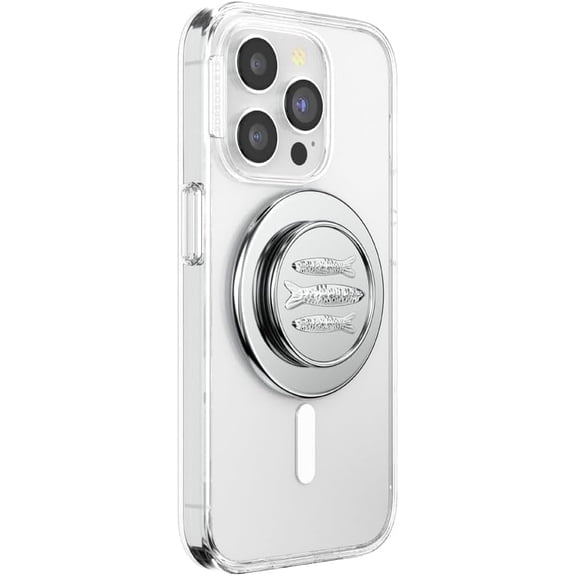 PopSockets Phone Grip for MagSafe, Magnetic Holder, Phone Stand, Silver - Seashore Finds