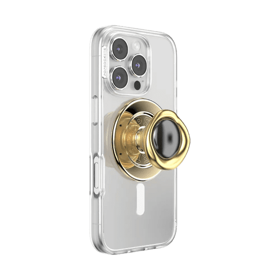 PopSockets Phone Grip for MagSafe, Magnetic Holder, Phone Stand, Crystal - Eye of the Beholder Gold