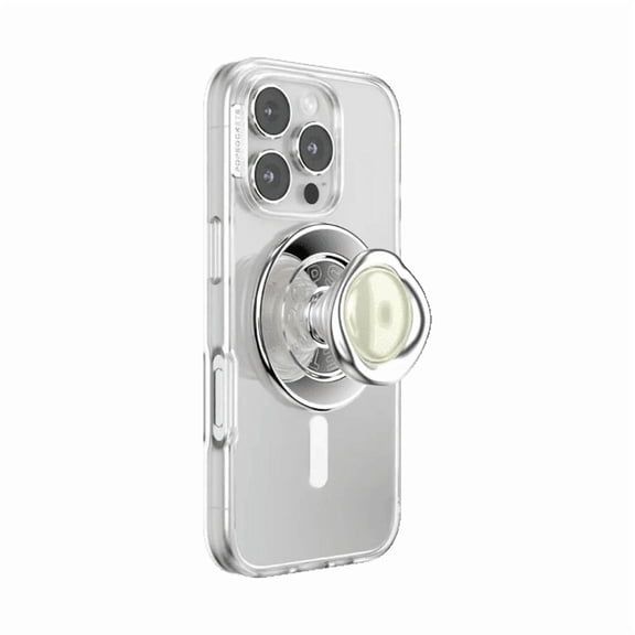 PopSockets Phone Grip for MagSafe, Magnetic Holder, Phone Stand, Enamel - Eye of the Beholder Silver