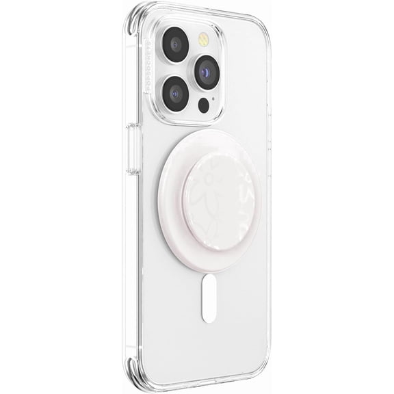 PopSockets Phone Grip for MagSafe, Magnetic Holder, Phone Stand, White - Horchata