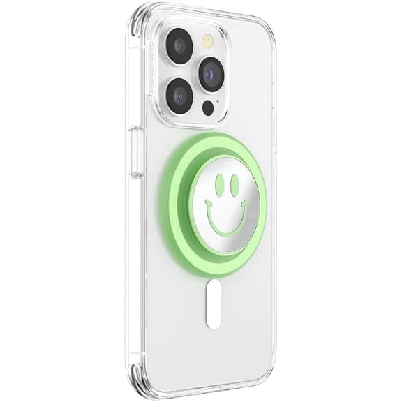 PopSockets Phone Grip for MagSafe, Magnetic Holder, Phone Stand, Green - Happy Reflex