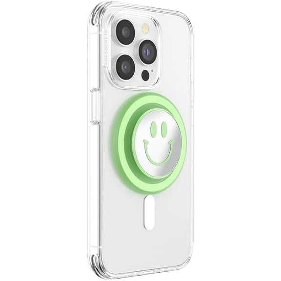 PopSockets Phone Grip for MagSafe, Magnetic Holder, Phone Stand, Green - Happy Reflex