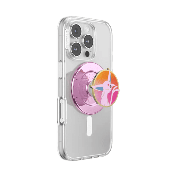PopSockets MagSafe Phone Grip with Kickstand and Swappable Top, Pokemon - Enamel Espeon Morning Sun