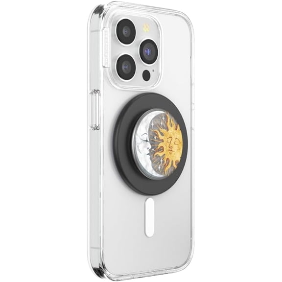 PopSockets Phone Grip for MagSafe, Magnetic Holder, Phone Stand, Celestial - Translucent Sun and Moon