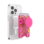 PopSockets Phone Wallet for MagSafe, Phone Card Holder with Grip, Hot Pink - Pink Relief