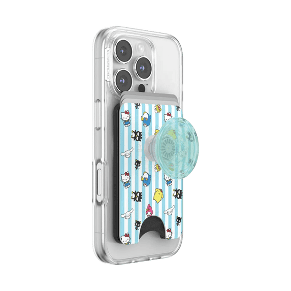 PopSockets MagSafe Phone Wallet with Expanding Grip, Sanrio - Hello Kitty and Friends Stripe