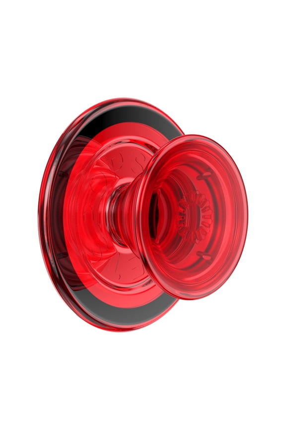 MagSafe Phone Grip with Kickstand and Swappable Top - Danger Red Transluscent