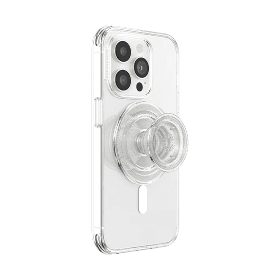 PopSockets Phone Grip for MagSafe, Magnetic Holder, Phone Stand, Clear - Clear Glitter