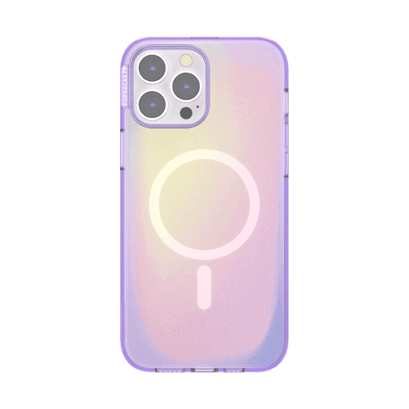 PopSockets iPhone 13 Pro Max Phone Case with MagSafe, Wireless Charging Compatible, Purple - Aura