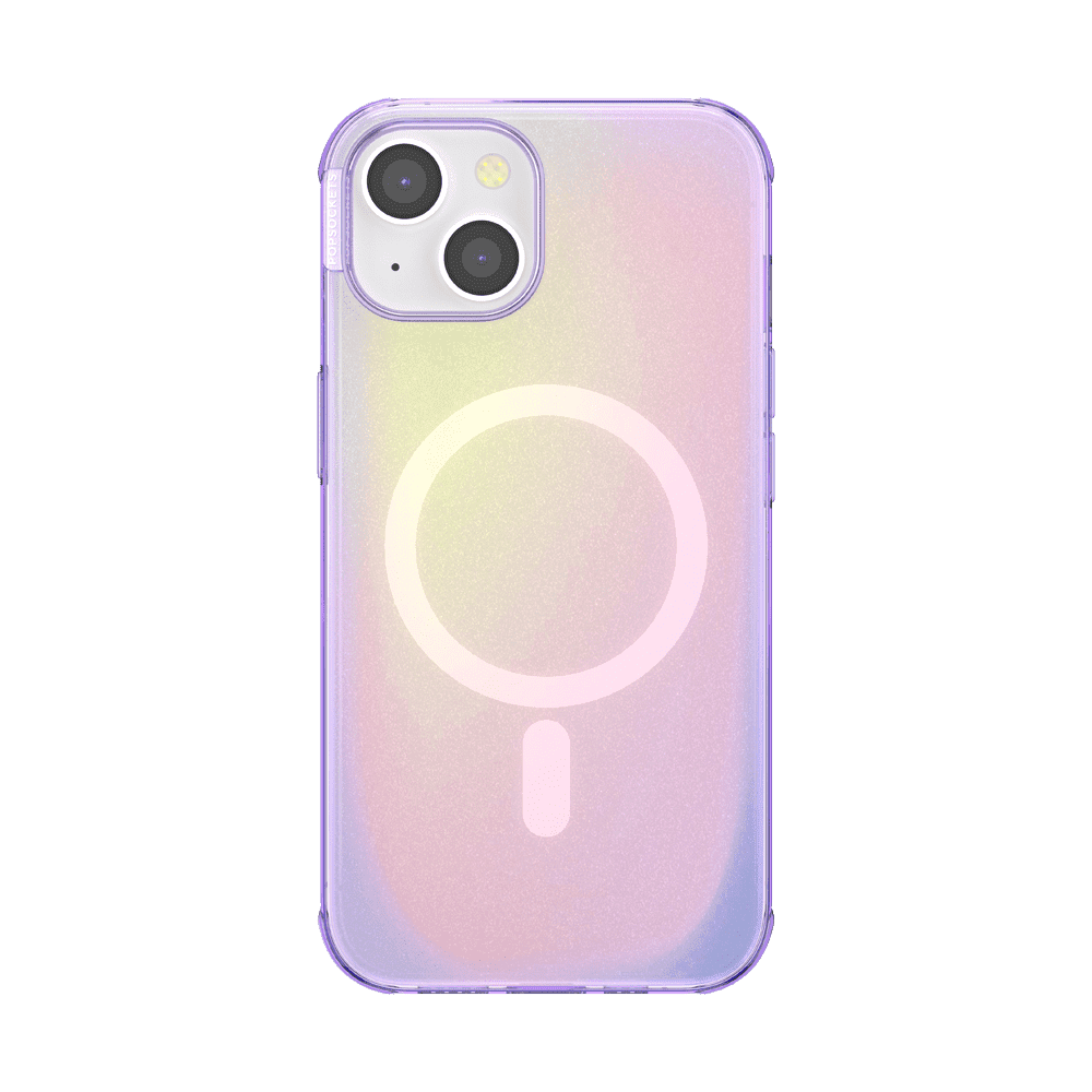 PopSockets iPhone 14 Phone Case with MagSafe, Wireless Charging Compatible, Purple - Aura