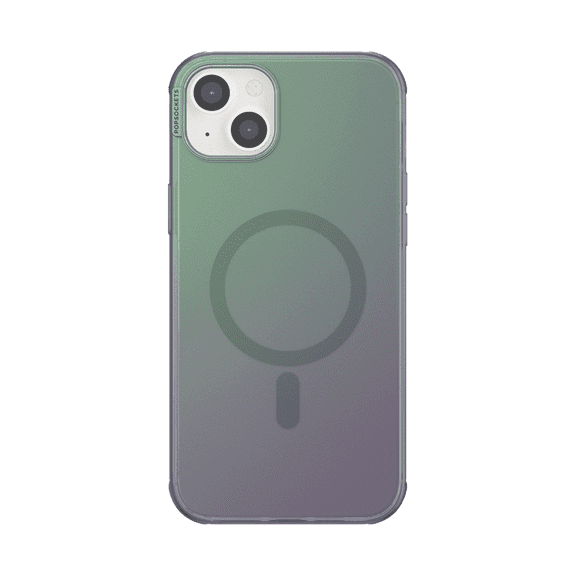 PopSockets iPhone 14 Plus Phone Case with MagSafe, Wireless Charging Compatible, Green - Nightshade