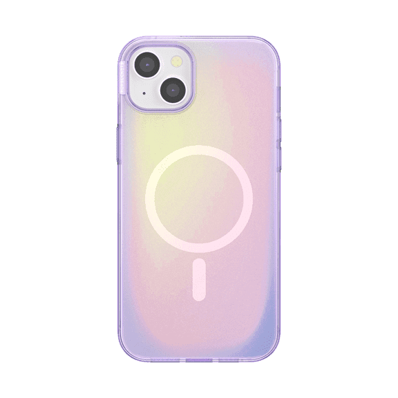 PopSockets iPhone 15 Plus Phone Case with MagSafe, Wireless Charging Compatible, Purple - Aura