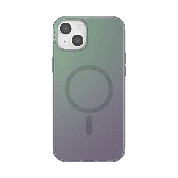 PopSockets iPhone 15 Plus Phone Case with MagSafe, Wireless Charging Compatible, Green - Nightshade