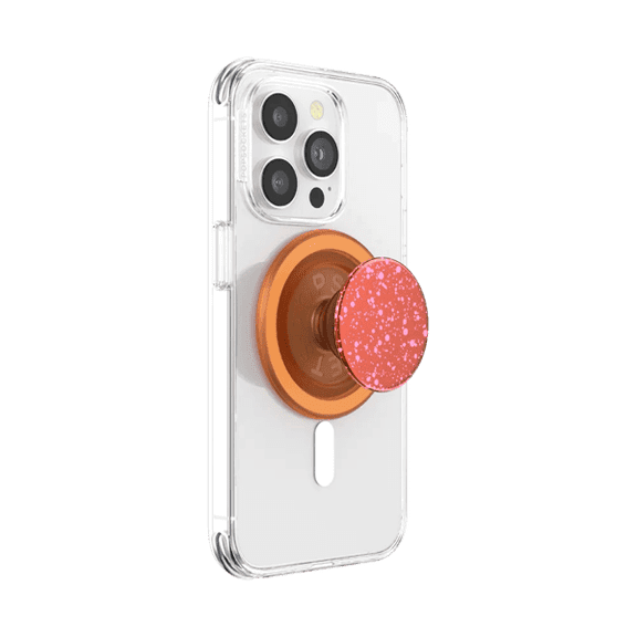 PopSockets Phone Grip for MagSafe, Magnetic Holder, Phone Stand, Orange - Clay Speckle