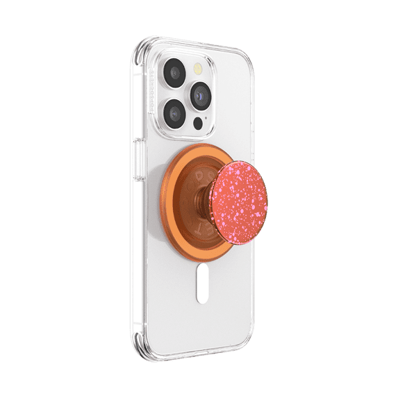 PopSockets Phone Grip for MagSafe, Magnetic Holder, Phone Stand, Orange - Clay Speckle