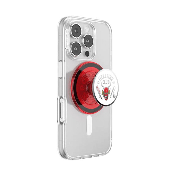 PopSockets MagSafe Phone Grip with Kickstand and Swappable Top - Stranger Things Enamel Hellfire Club