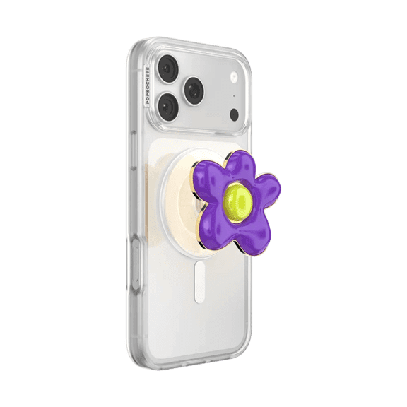 PopSockets Phone Grip for MagSafe, Magnetic Holder, Phone Stand, Enamel - Wonky Daisy