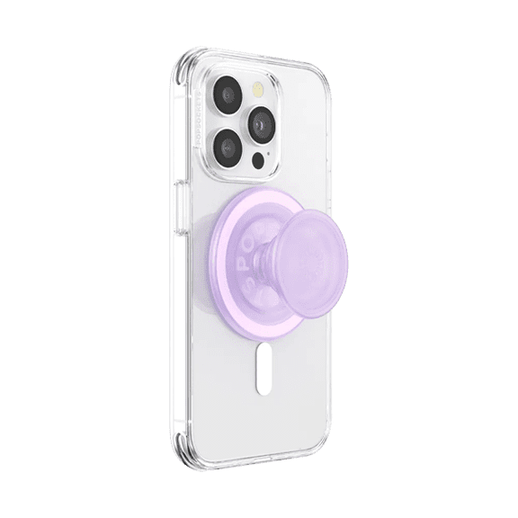 PopSockets Phone Grip for MagSafe, Magnetic Holder, Phone Stand, Pink - Opalescent Clear