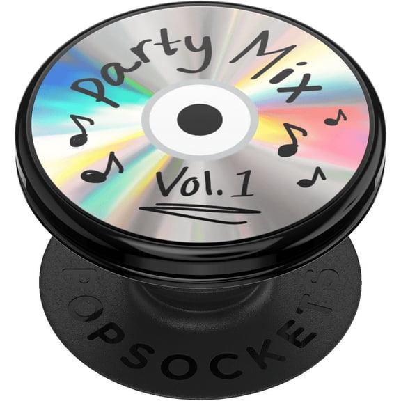 PopSockets Adhesive Phone Grip, Holder, Phone Stand, Spinner - Backspin Party Mix CD