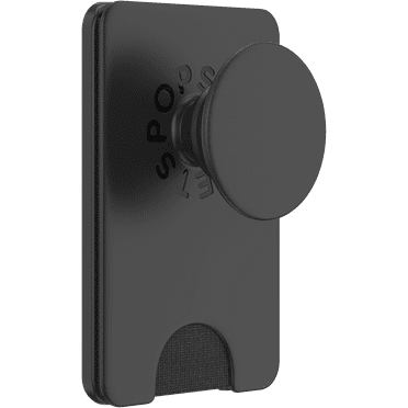 PopSockets Phone Wallet with Expanding Grip and Adapter Ring for MagSafe, Phone Card Holder, Wireless Charging Compatible, Wallet Compatible with MagSafe - Black