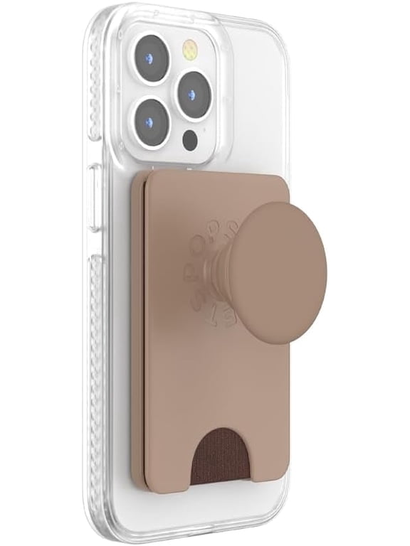 Phone Wallet for MagSafe, Phone Card Holder with Grip, Brown - Latte