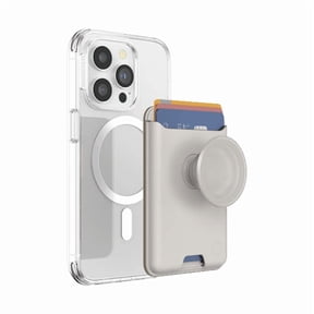 PopSockets Phone Wallet for MagSafe, Phone Card Holder with Grip, White - Horchata