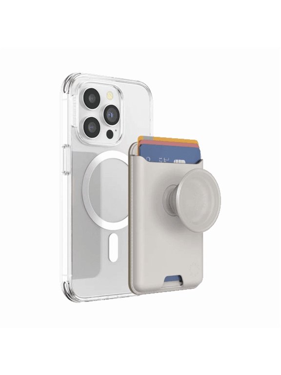 Phone Wallet for MagSafe, Phone Card Holder with Grip, White - Horchata