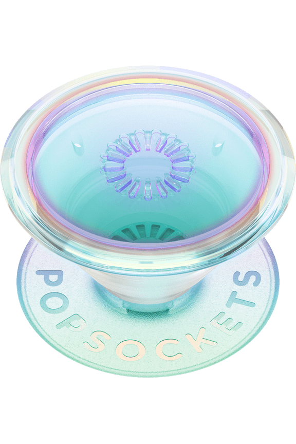 PopGrip Stand and Grip with Swappable Top - Clear Iridescent