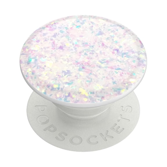 PopSockets Adhesive Phone Grip, Holder, Phone Stand, Glitter - Iridescent Confetti White