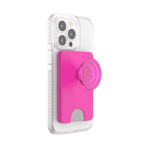 PopSockets Phone Wallet for MagSafe, Phone Card Holder with Grip, Pink - Magenta