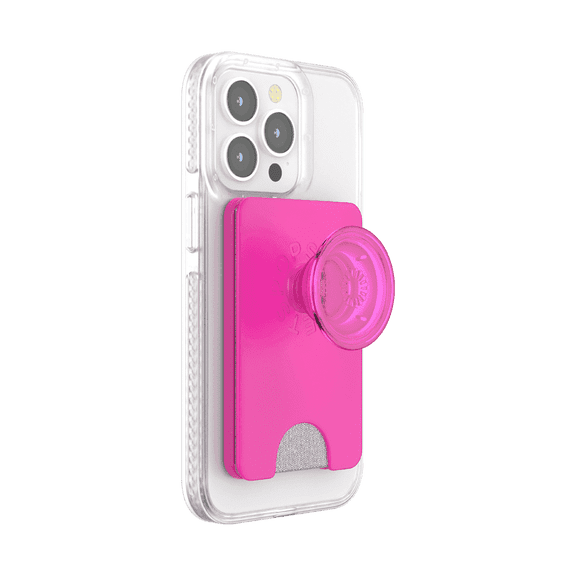 PopSockets Phone Wallet for MagSafe, Phone Card Holder with Grip, Pink - Magenta