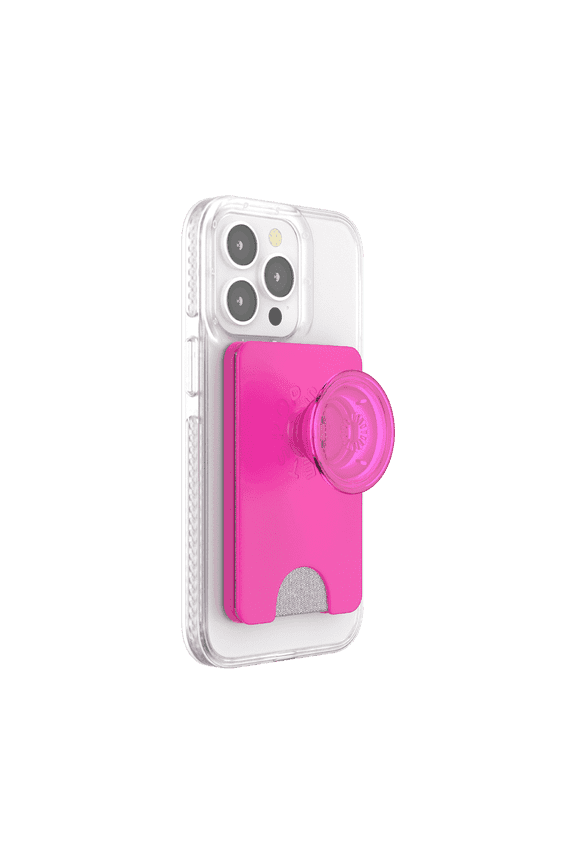 Phone Wallet for MagSafe, Phone Card Holder with Grip, Pink - Magenta