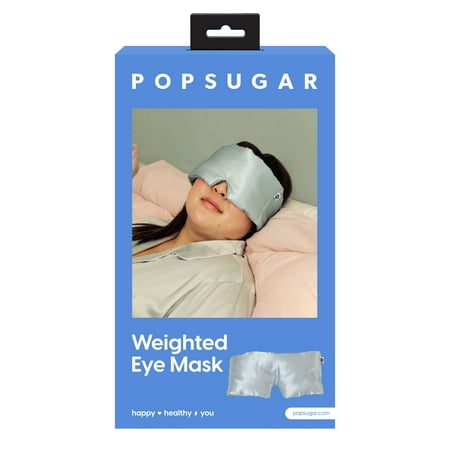 PopSugar Weighted Sleep Mask, Silky Soft, Aromatherapy with Lavender and Mint, Gray