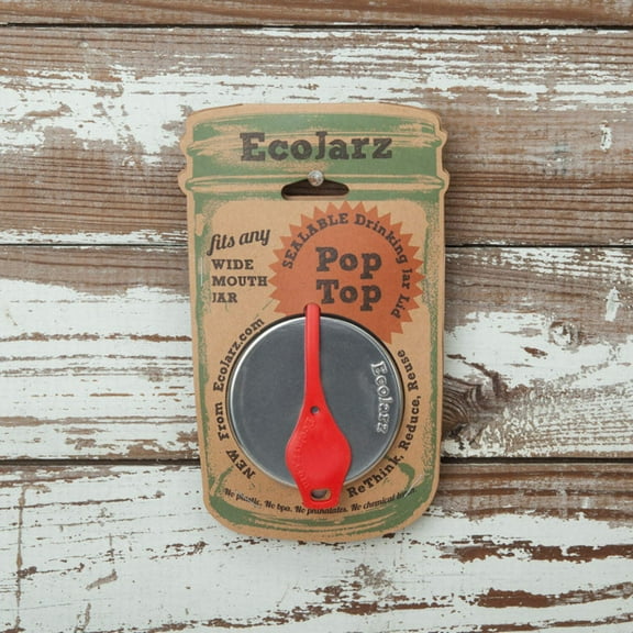 PopTop Sealable Drinking Jar Lid - Wide-Mouth