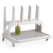 PopYum Seattle Gray Space Saving Drying Rack from 100% Recycled Bottles, countertop for baby bottles