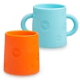 thumbnail image 1 of PopYum Silicone Training Cup 2-Pack for Baby and Toddler, tumbler (blue, orange), 1 of 6