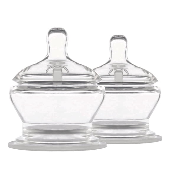 PopYum Stage 1 Slow Flow Nipples, 2-pack, anti-colic, natural latch