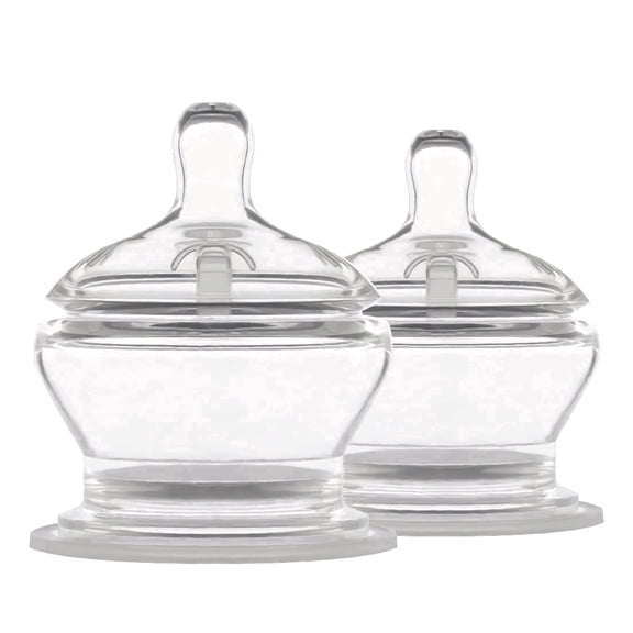 PopYum Stage 1 Slow Flow Nipples, 2-pack, anti-colic, natural latch